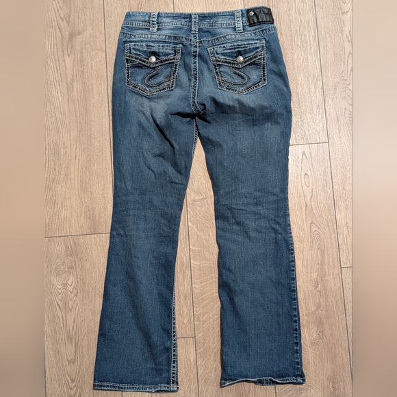 Silver Suki Jeans Women 32 Mid Slim Boot Cut Faded Denim Curvy Fit Pants Bootcut - Picture 1 of 6